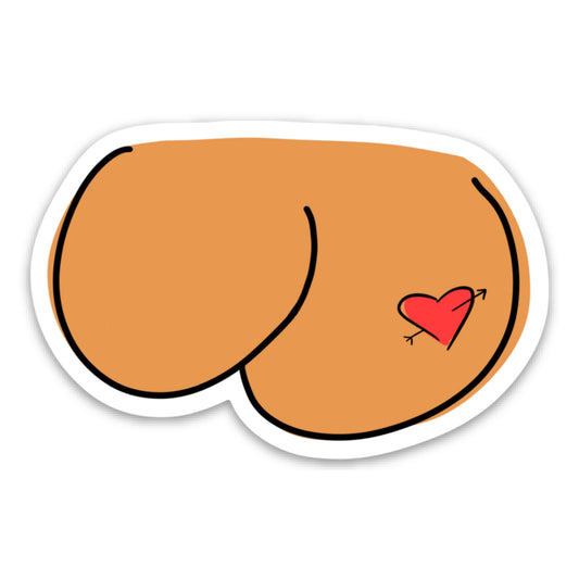 Butt Heart Tattoo Vinyl Sticker image 0