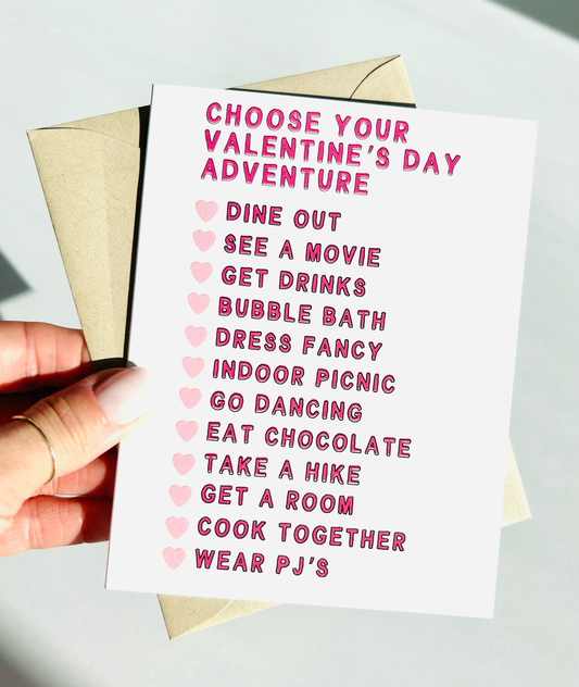 Choose Your Own Adventure Valentines Day Card Sweet Funny Card for Valentine's image 0