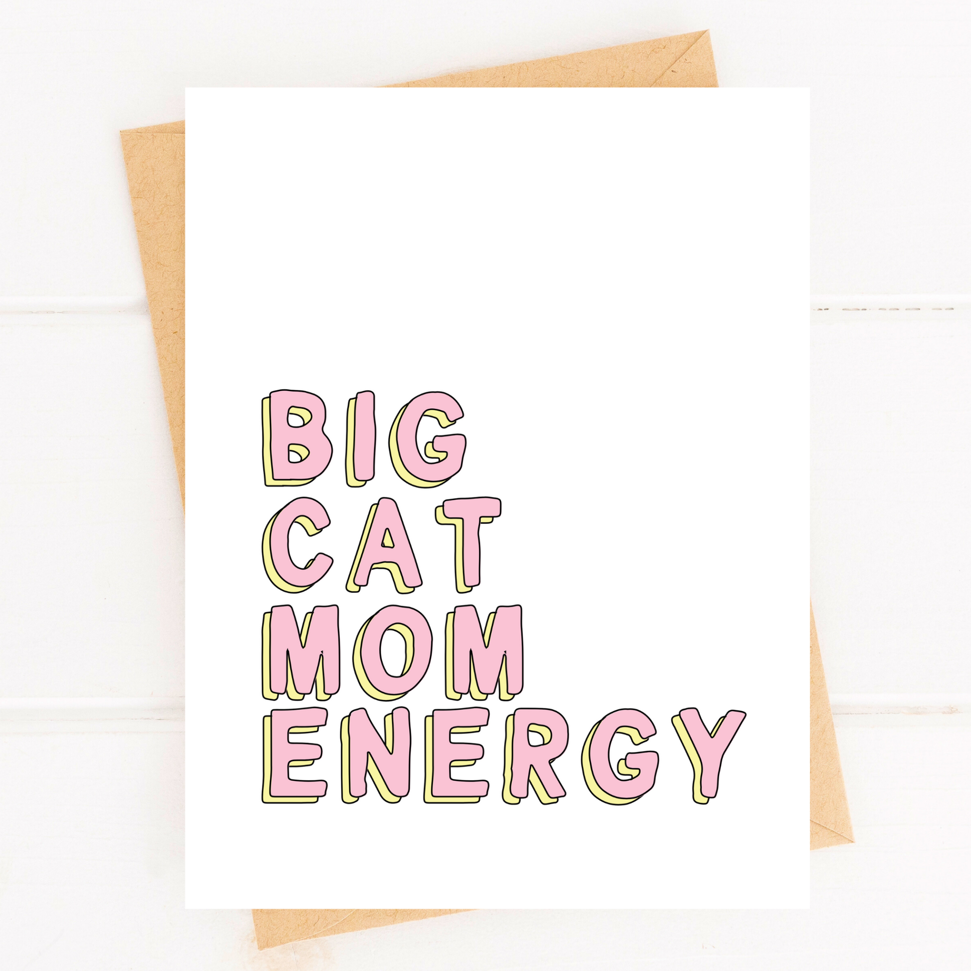 Big Cat Mom Energy New Cat Parent Card Kitten Shower image 0
