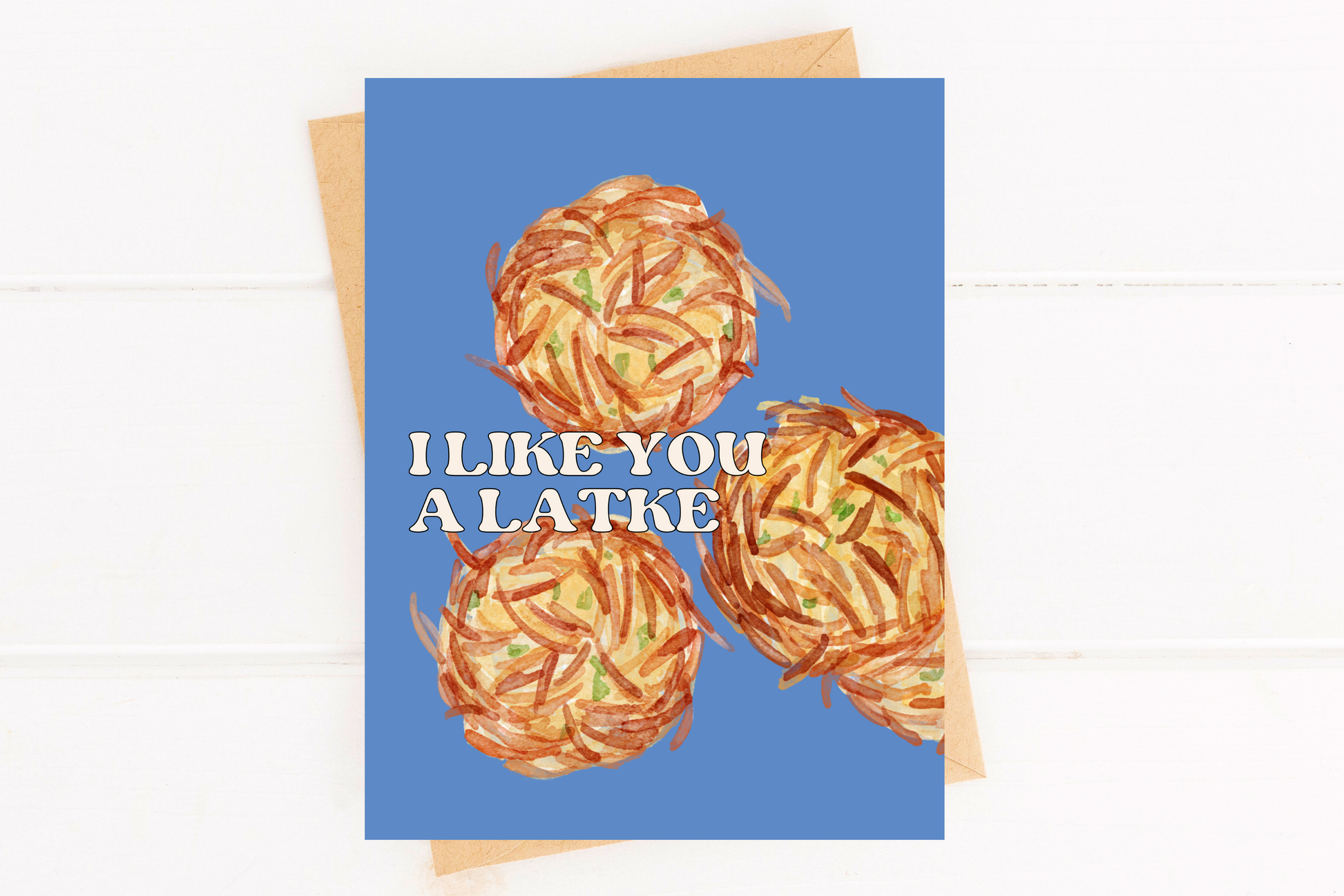 I Like You a Latke Cute Hanukkah Card Funny Chanukah Card image 1