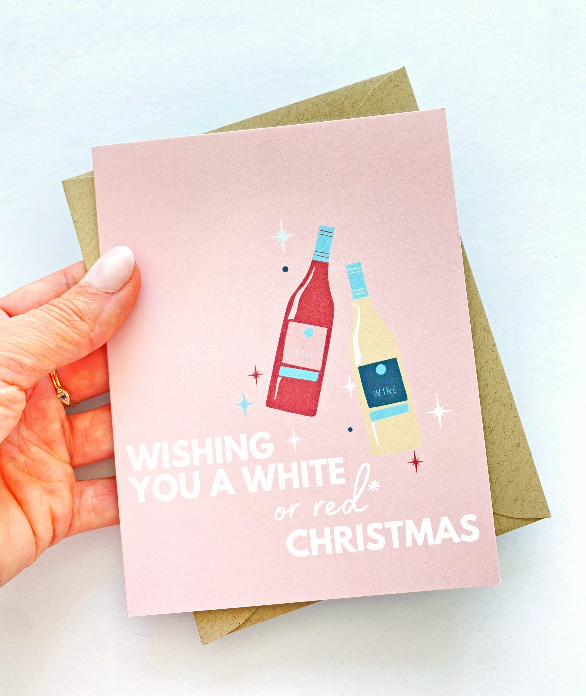 Have a White or Red Christmas Wine Holiday Card image 0
