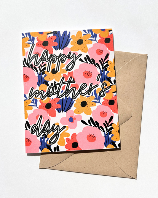 Vibrant Happy Mother's Day Card Floral Mother's Day Card image 0