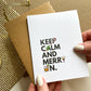 Keep Calm and Merry On Funny Christmas Card Cute Christmas Cards image 0