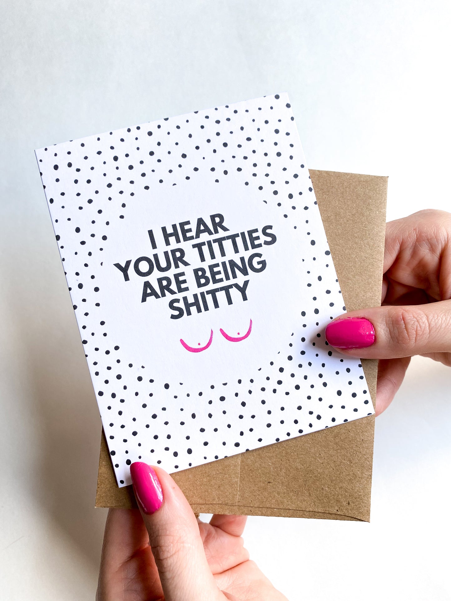 Titties Are Being Shitty Breast Cancer Get Well Card image 0