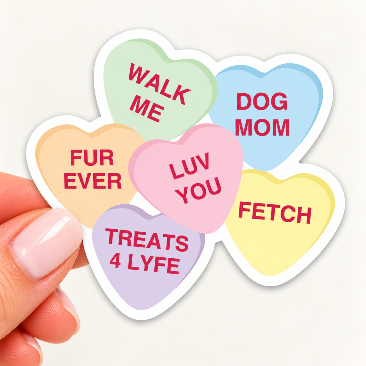 Dog Mom Valentine's Candy Sticker