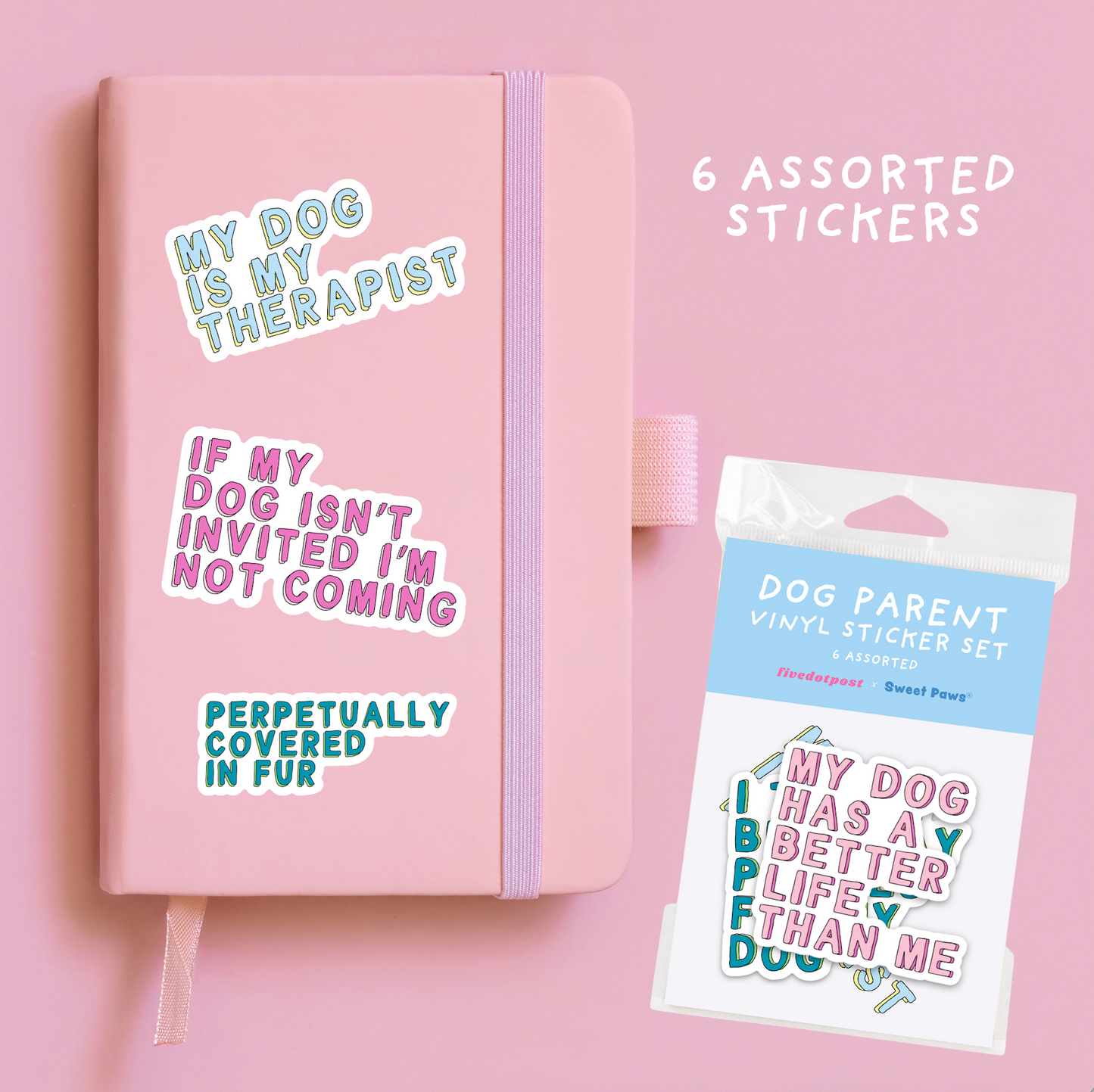 Dog Parent Sticker Pack – 6 Vinyl Stickers for Pet Owners
