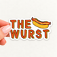 The Wurst Funny Hotdog Vinyl Sticker