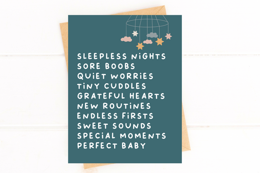Sleepless Nights Sweet New Mom Card Baby Shower image 0