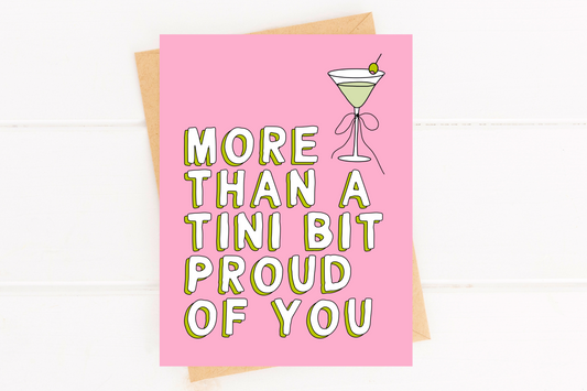 A Tini Bit Proud Cute Congratulations Card Girlie You Did It image 0
