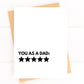 Funny Father's Day Card Five Star Dad Card image 0