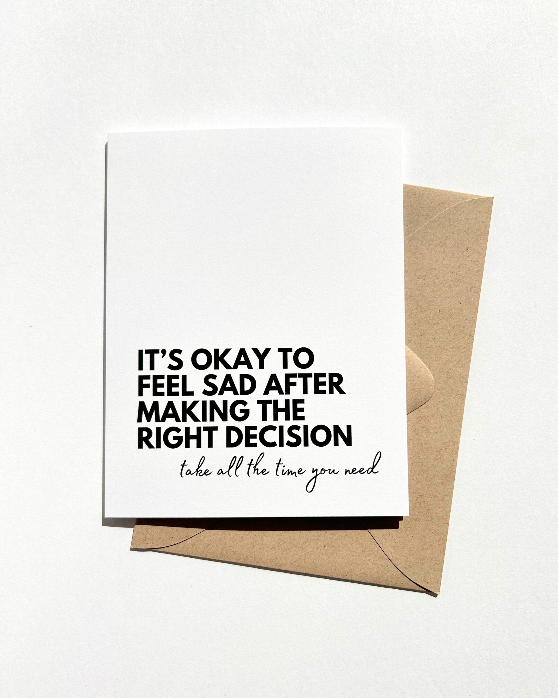 It's Okay to Feel Sad Divorce Card Breakup Encouragement image 0
