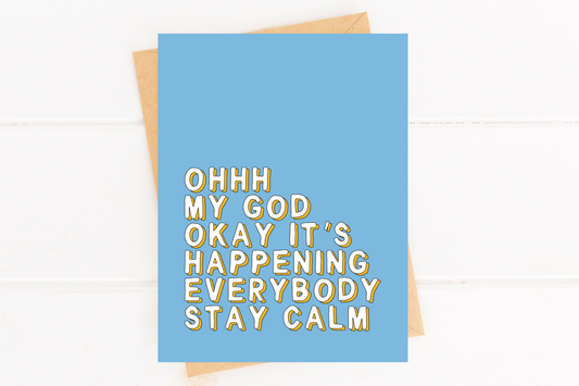 It's Happening Funny Pregnancy New Job Promotion Grad Card image 0