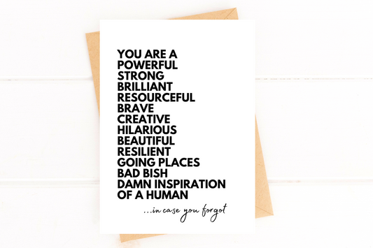 You Are An Inspiration of A Human In Case You Forgot Encouragement Card image 0
