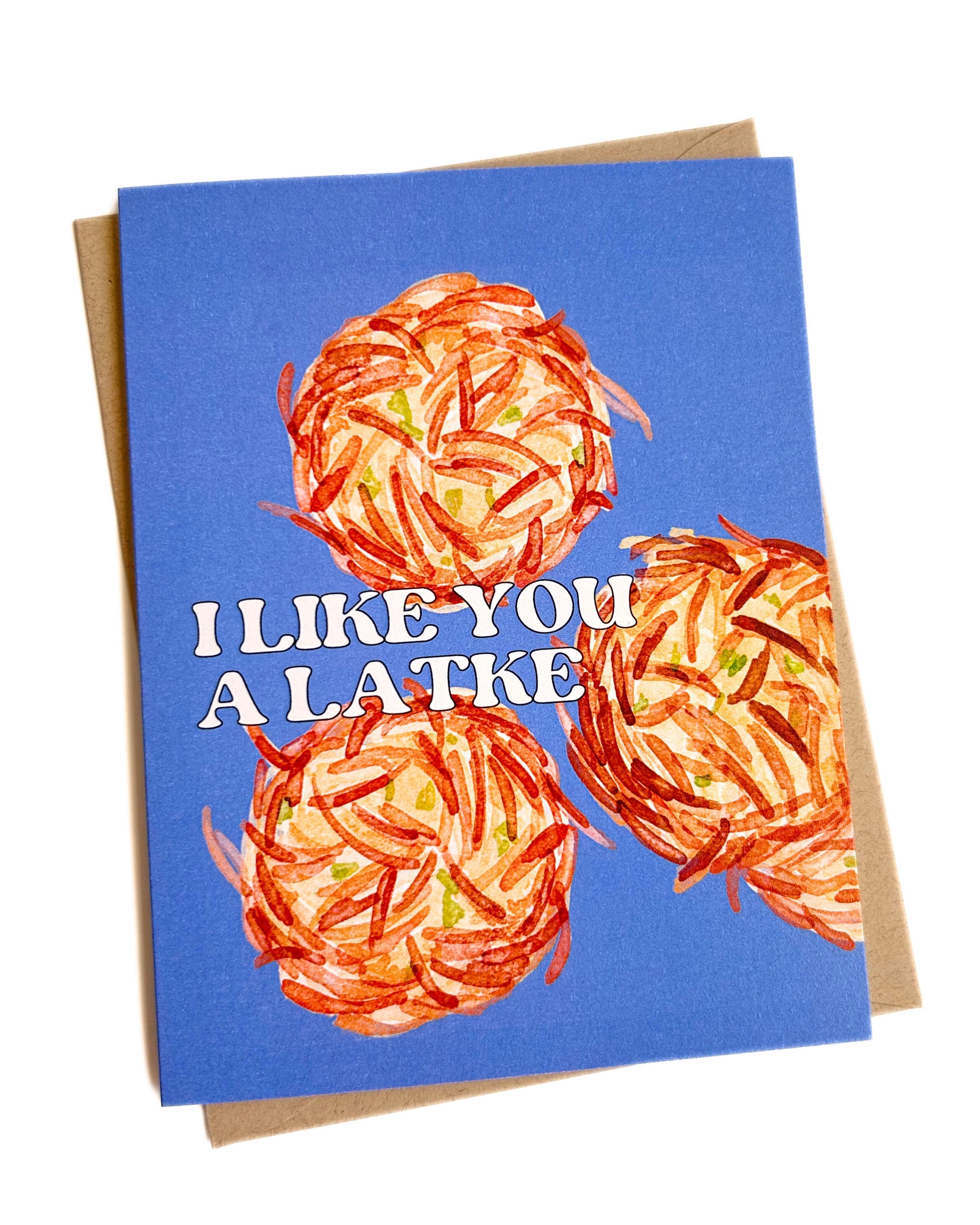 I Like You a Latke Cute Hanukkah Card Funny Chanukah Card image 0