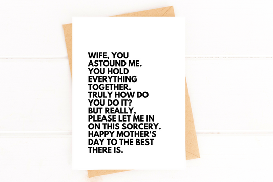Mom Sorcery Funny Mother's Day Card to Wife image 0
