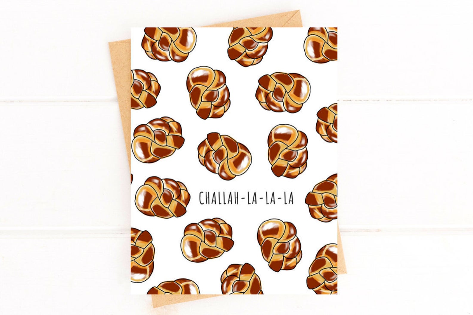 Challah Hanukkah Card, Funny Hanukkah Card, Unique Card for Hanukkah image 1