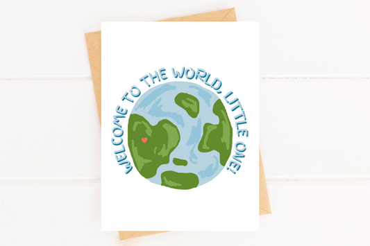 Welcome to The World New Baby Card for Baby Shower or Birth image 0
