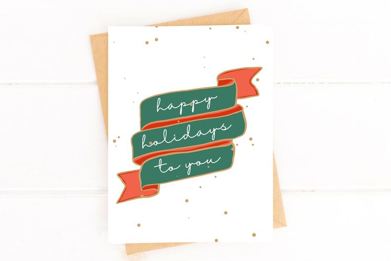 Happy Holidays to You Banner Holiday Card image 2