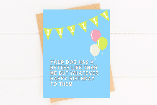 Funny Dog Birthday Party Card for Pet Party Dog Parent Card image 0
