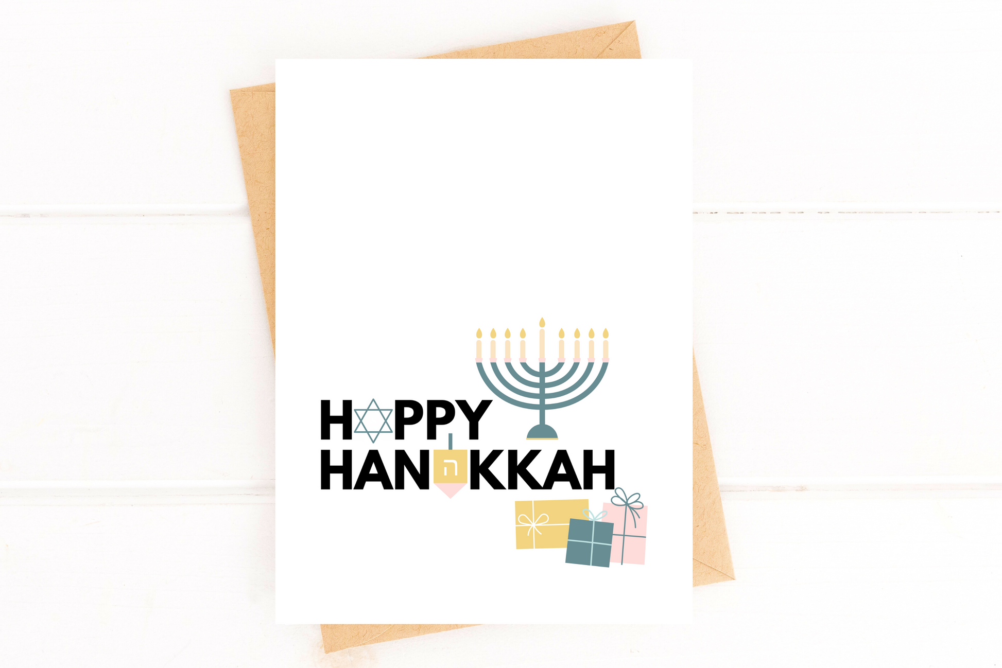 Happy Hanukkah Menorah Holiday Card image 1