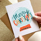 Merry Christmas Snow Globe Card Cute Christmas Card image 0