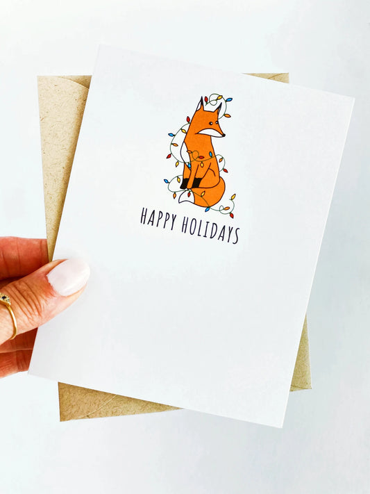 Festive Fox Holiday Card Set Holiday Card Cute Holiday Cards